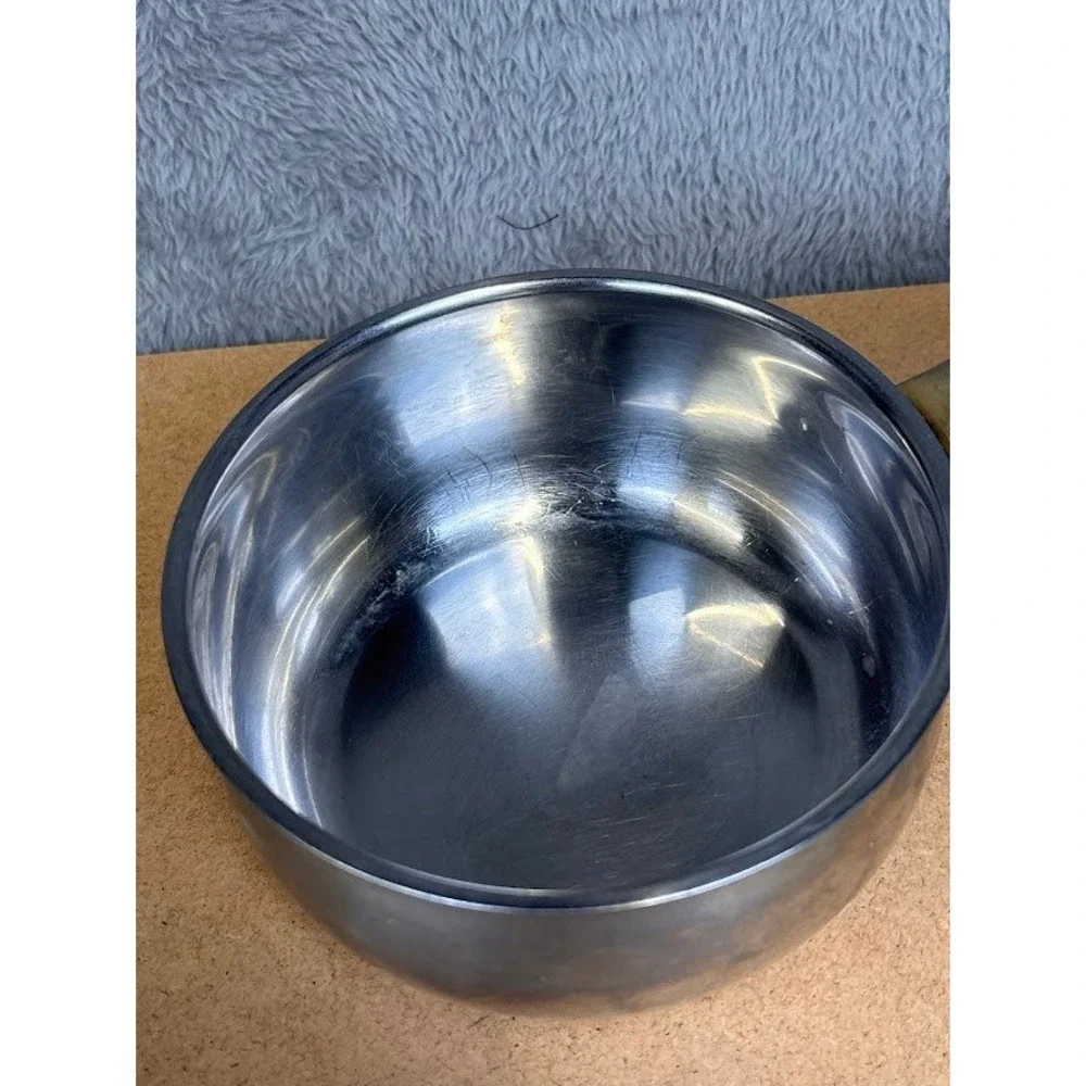 Command Performance 18/10 Stainless Steel 1QT Saucepan Gold Handle Glass Lid Pot